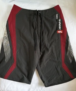 NEW Youth Boy 16 TONY HAWK Swim Suit Skate Board Shorts Surf Trunks Black Metall - Picture 1 of 12