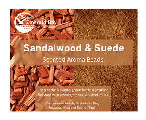 Sandalwood & Suede Scented Aroma Beads for freshies or use in car and home