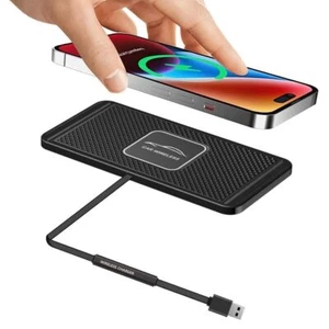 Car Cordless Fast Charger Pad Phone Charging Mat Non-Slip - Afbeelding 1 van 11