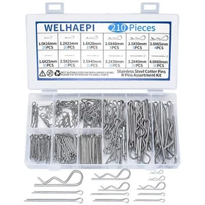 210 Teile Splinte und R Clips Sortiment Set 304 Edelstahl Splinte... - Bild 1 von 7