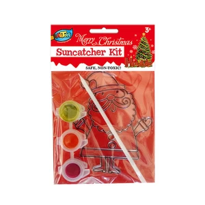 Christmas Suncatcher Kit Great Kids DIY Creation Xmas Holiday Party Decoration - Picture 1 of 12