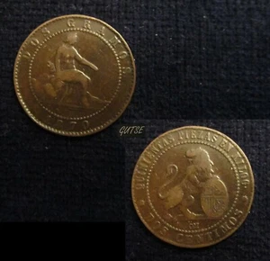 *GUTSE*139-GOBIERNO PROVISIONAL, 2 CÉNTIMOS 1870, BARCELONA OM, MBC - Picture 1 of 1