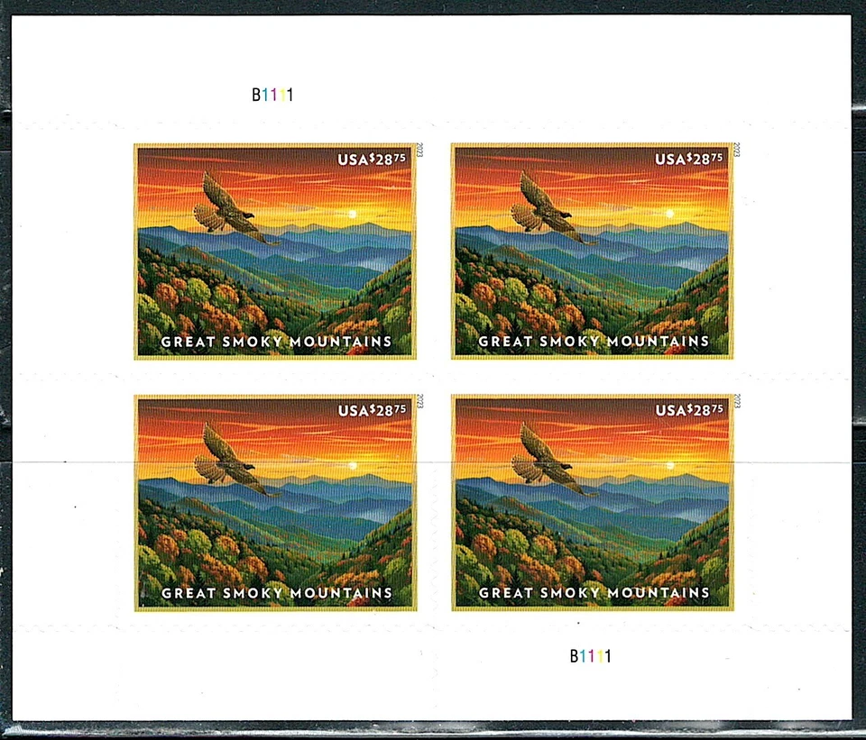Mint US Block of 4 Great Smoky Mountains Stamp,Scott# 5752, (MNH) - Image 1 of 1