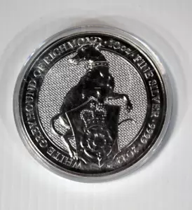 10oz 2022 White Greyhound of Richmond Queens Beasts 10 Troy Oz .9999 Silver - Picture 1 of 4