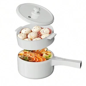 Hot Pot Electric With Steamer Rapid Noodles Electric Pot 1.5LNon-Stick Sauté Pan - Picture 1 of 8