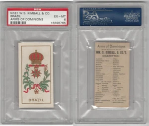 N181 Kimball, Arms of Dominions, 1888, Brazil, PSA 6 EXMT - Picture 1 of 1