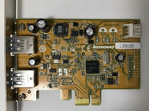 Lenovo Full Height Dual Port USB3.0 PCIe Interface Card USB2323LV, USB2323LVX110 - Picture 1 of 5