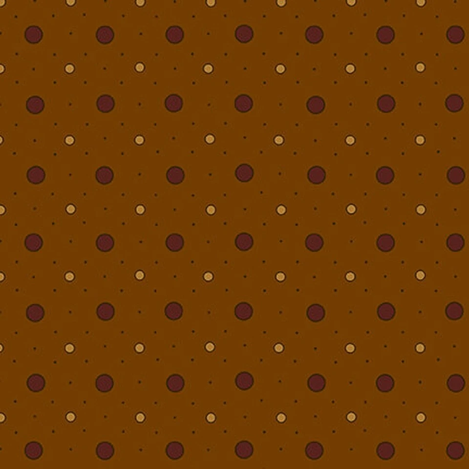Tecido de algodão castanho pontos cerejas coberto chocolate Henry Glass por jarda - Imagem 1 de 1