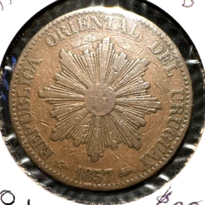 Uruguay 1857 D 20 centesimos KM 9 VF - Imagen 1 de 2