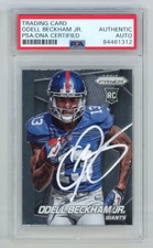 ODELL BECKHAM JR Signed 2014 Panini Prizm ROOKIE Football Card PSA Auto