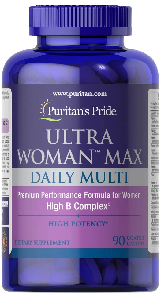 Puritan's Pride Ultra Woman Max ежедневные поливитамины - 90 каплет - Изображение 1 из 1