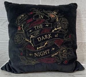 Threshold Black Velvet Pillow In The Dark of Night Embroidered Square Target - Picture 1 of 4