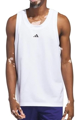 Camiseta sin mangas de baloncesto Adidas Legends para hombre con logotipo de 3 bandas blanca talla M Foto 1 de 3