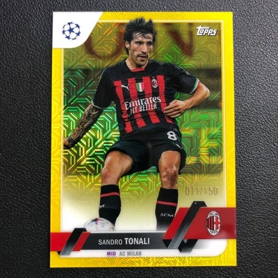 2022-23 Topps UEFA UCL Japan Sandro Tonali Yellow Mojo 71/150 AC Milan - Image 1 of 2