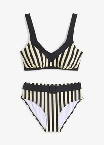 2-tlg Set Exklusiver Bügel-Bikini Gr. 42 Creme Schwarz Gold Damen Bademode Neu* - Bild 1 von 1