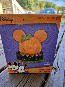 Department 56 6007731 Disney Village Mickey's Town Center Pumpkin Lit Accessory - Picture 1 of 6