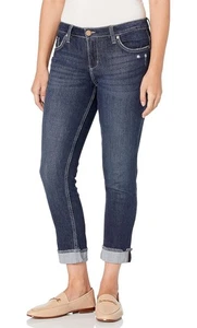 Lee Riders Jeans Womens 14M Blue Midrise Slim Straight Denim 5 Pocket Stretch - Picture 1 of 23