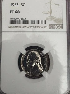 1953 5C Jefferson Nickel PF68 NGC - Picture 1 of 4