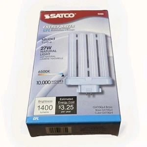 Satco S6385 Compact Fluorescent 27 Watts 1400 Lumens PL 4-Pin GX10q-4 Base - Picture 1 of 1