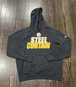 Nike Pittsburgh Steelers Hoodie Men’s Medium Black Cotton Polyester  - Picture 1 of 4