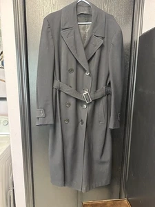 Abrigo Uniforme Regulación Marina de los Estados Unidos De Colección Talla 46 Lana Negra con Cinturón - Sin Forro - Imagen 1 de 11