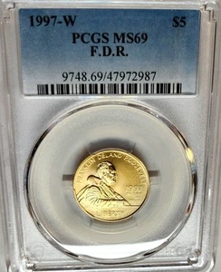 EXQUISITE 1997-W F.D.R $5 Gold Commemorative PCGS MS69 Brilliant Uncirculated. - Picture 1 of 4