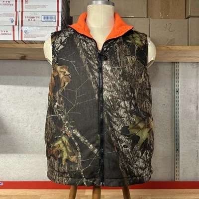 Woolrich Reversible Hunting Vest Orange Camo Mossy Oak Men’s M Medium Full Zip - Image 1 of 4