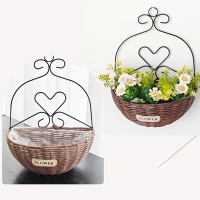 Hanging Planter Display Plants Holder Wall Mounted Flower Basket for Balcony - Image 1 of 2