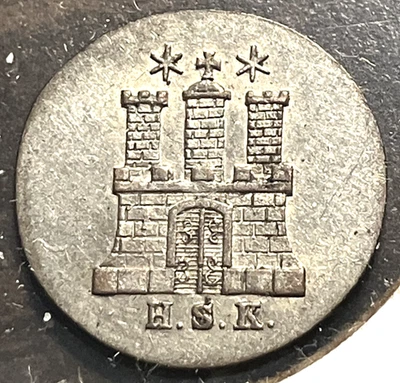 elf Germany Hamburg 1 Sechsling (6 Pfennig) 1841 HSK - Image 1 of 2