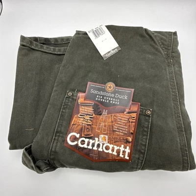Carhartt Sandstone Babero Mono Doble Rodilla Hombres 32X32 R06 MOS Verde Nuevo con Etiquetas Nuevo en Lote Antiguo Foto 1 de 4