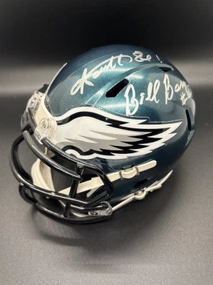 Minicasco autografiado de Philadelphia Eagles Bill Bergey 66 Fred Barnett 86 W Oth Foto 1 de 4