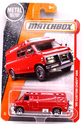 Matchbox 2016 1995 Custom Chevy Van red - Image 1 of 4