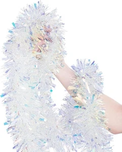 20FT Weihnachten Lametta Girlande irisierend Metallic Lametta Twist Girlande Glitzer F - Bild 1 von 7