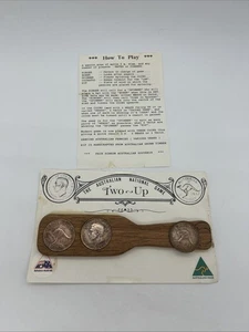 Monedas de juego de madera vintage de dos Australia Penny King George Fair Dinkum - Imagen 1 de 18