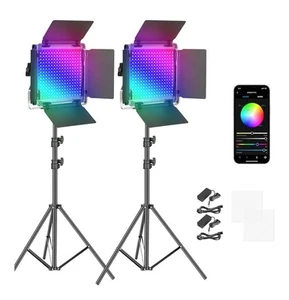 2x Neewer 660 PRO RGB LED Video Light with App Control Stand Kit 360 Full Colour - Picture 1 of 8