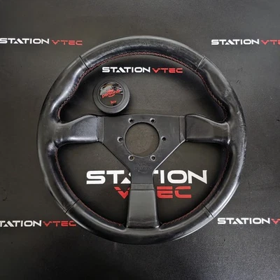 PERSÖNLICHES NEO GRINTA LEDERLENKRAD 330mm MIT ROTEN NÄHTEN HONDA MAZDA  - Bild 1 von 3