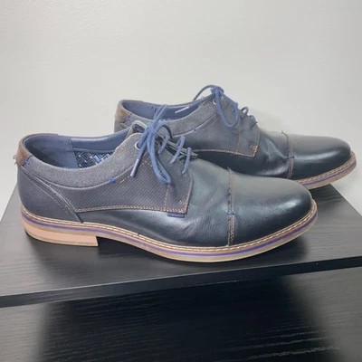 Туфли мужские Freeman Hudson размер 10,5 синие оксфордское платье повседневные пена с эффектом памяти на шнуровке - Изображение 1 из 4