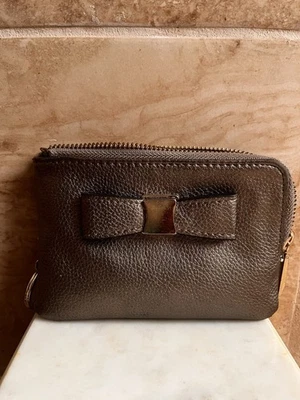 Merona Elegant Silver Clutch with Bow Accent - Image 1 of 4