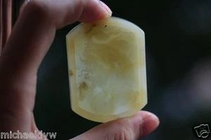 Fine Chinese Natural Hetian Nephrite Jade Big Dragon Pendant - Picture 1 of 11