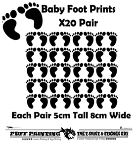 stickers craft Baby Foot Prints Sheet Of Interior/Exterior Vinyl arts  home - Picture 1 of 3