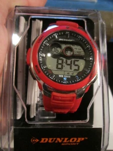 DUNLOP SPORTS WATCH DUN-232-GO7 RED BAND BRAND NEW IN THE CASE - BBA-22 - Picture 1 of 5