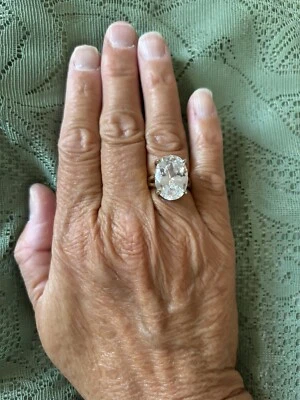 Anel NOIR folheado a ouro amarelo facetado transparente CZ coquetel/moda tamanho 6-3/4 - Imagem 1 de 4