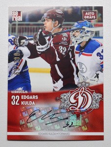 2015-16 KHL Dinamo Riga Autograph #DRG-AUT-EK Edgars Kulda 069/100