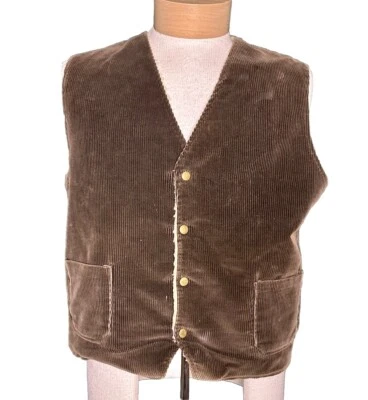 Chaleco Cordorouy Forrado Sherpa Vintage Años 70 Unisex Foto 1 de 3