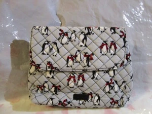 VERA BRADLEY Brush and Cosmetic Case Playful Penguins Gray Folding - Picture 1 of 3