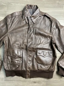 Vintage Willis & Geiger Type A-2 Leather Flight Jacket Sz 42 US Army USAF USN - Picture 1 of 13