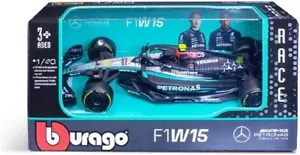 Bburago Mercedes F1 Lewis Hamilton #44 Silver Black 2024 1/43 Model Racing Car - Picture 1 of 2