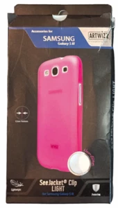 Plastikowy klips ochronny neonowo-różowy z białą tylną pokrywą do Samsung Galaxy S3 - Zdjęcie 1 z 4