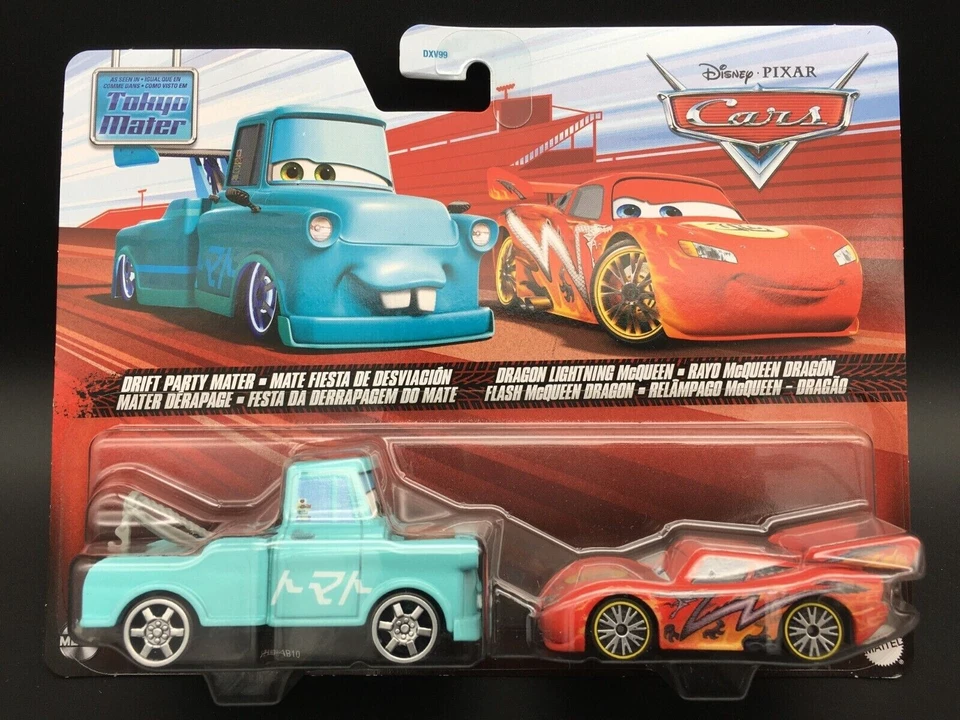 CARS - DRIFT PARTY MATER & DRAGON McQUEEN - Toon Tokyo Mater Mattel Disney Pixar - Immagine 1 di 1
