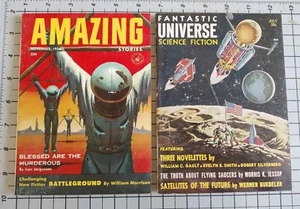 (2) ROBERT BLOCH Vintage Science Fiction Zeitschriften 1954 ERSTAUNLICH - 1958 FANTASTISCH - Bild 1 von 18
